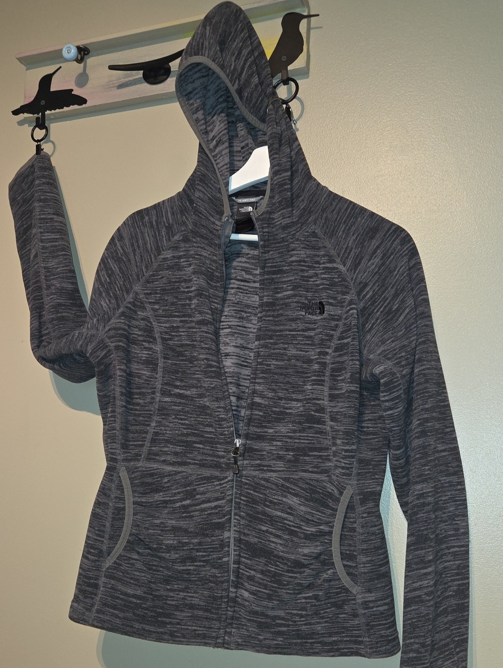 The North Face Women's Heather Charcoal Full-Zip Hooded Jacket